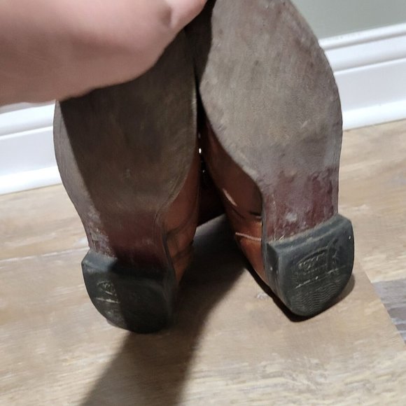 Justin Combat Boots Leather Lace Up Booties Brown Womens Sz 7B - Picture 6 of 6